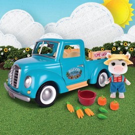 Honey Bee Acres Buzzby Farm Truck Vehicle with Miniature Doll Figure, 10 Pieces, Ages 3+