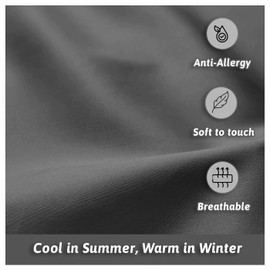 Anti-Allergy Anti-Bacterial Brushed Soft Touch Microfibre Duvet Cover & Pillowcase/s Bedding Bed Linen Set (Charcoal Grey, Single)
