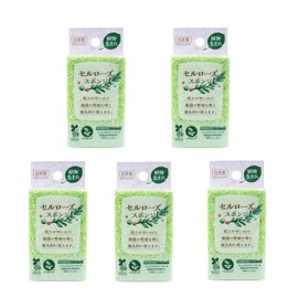Wise Cellulose KZ-136 Kitchen Sponge, GR 5 Pieces, Made in Japan, Easy to Dry, Antibacterial, Simple, Eco