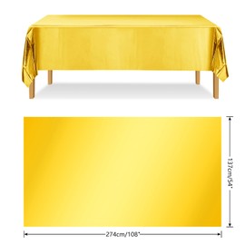 ELECLAND Plastic Gold Tablecloth, Metallic Gold Plastic Tablecloth 54 x 108 Inch Rectangle Gold Foil Tablecloth for Wedding, Baby Shower, Birthday Party Decoration