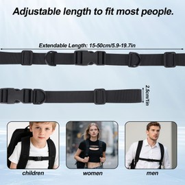 2pcs Backpack Chest Strap, Heavy Duty Adjustable Backpack Sternum Strap Keepers Chest Belt with Quick Release Buckle & Slide Locks for Hiking Camping Outdoor Activity Accessories
