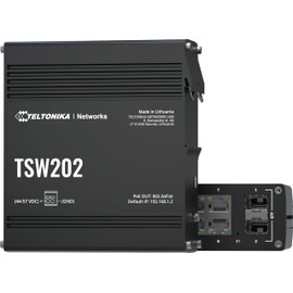 Teltokina TSW202000000 Model TSW202 Managed PoE+ Switch; 8X Port PoE+; 2 x SFP Ports for Fiber Optic Communication; Up to 20 Gbps (Non-Blocking); 7-57VDC Input Voltage Range; Aluminum Housing