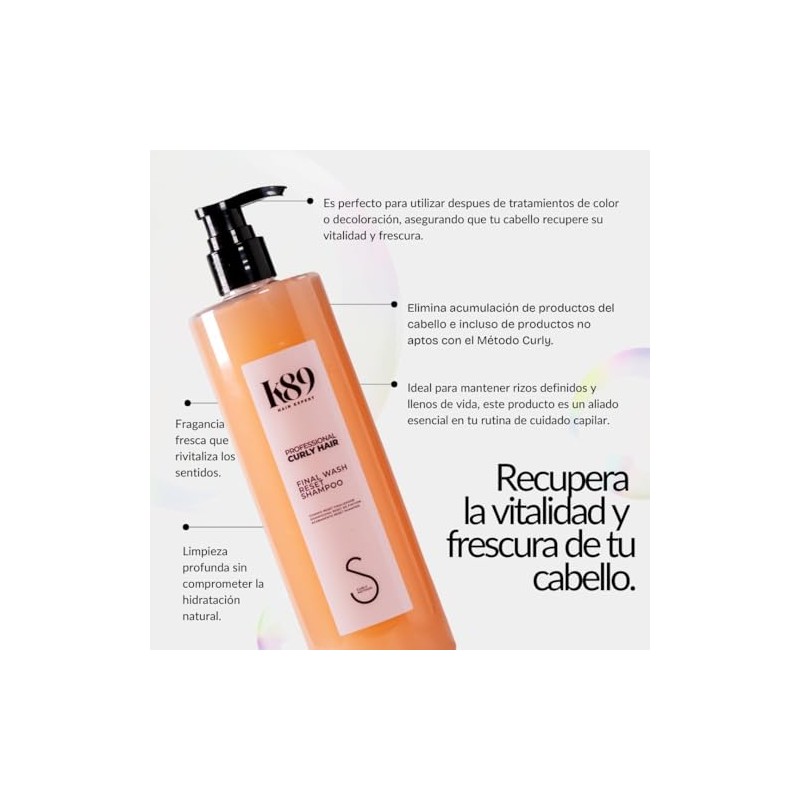 K89 HAIR EXPERT - Professional Curly Hair Final Wash-Reset Shampoo.