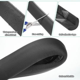 M METERXITY 2-Pack Corner Guards Edge Protectors, 6.5 Ft/2m Soft NBR Rubber Foam Bumper Guard L-Shape for Furniture Corner/Fireplace/Table Edge [Black]