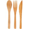 Creativ Company Bambus-Besteck-Set 3tlg. Bambuslöffel Bambusgabel Bambusmesser wie Holzbesteck