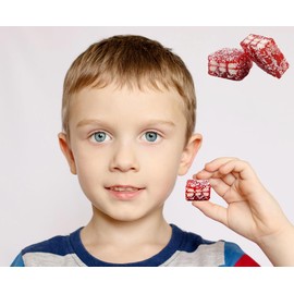 Fruidles Strawberry Bricks Gummy Candy, Delicious Licorice Sugar Coated Fruit Flavors Gummies, Party Favor, 2.2 Pounds