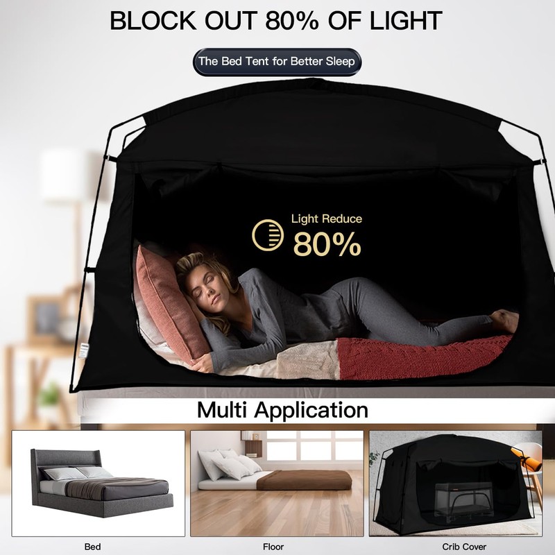 Bed Tent,Portable Privacy Sleeping Bed Canopy,Blackout 90% Drapes for Kids