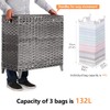 Laundry Hamper with 3 Removable Liner Bags; 132L Handwoven Rattan