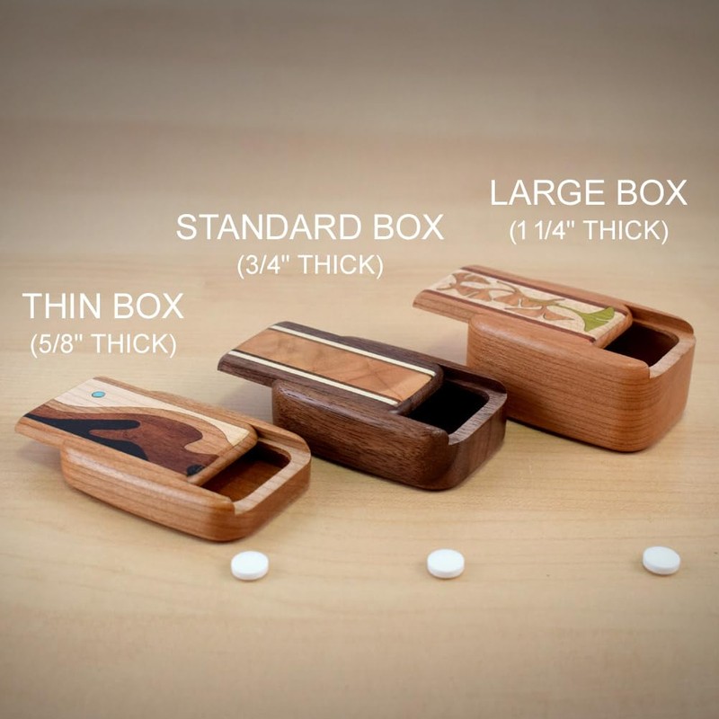 American Made Pocket-Sized Pill Box (Standard Size) - Walnut Wood