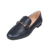 Feversole Mocasines de moda para mujer, Ribete de barra azul