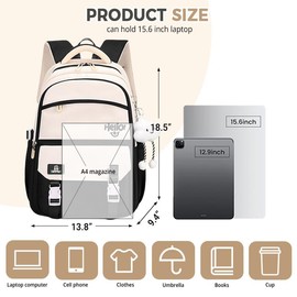 Y2K Aesthetic Backpack for Women Kawaii Preppy Travel Laptop Backpacks for College Cute Large Waterproof Daypack (Purple)