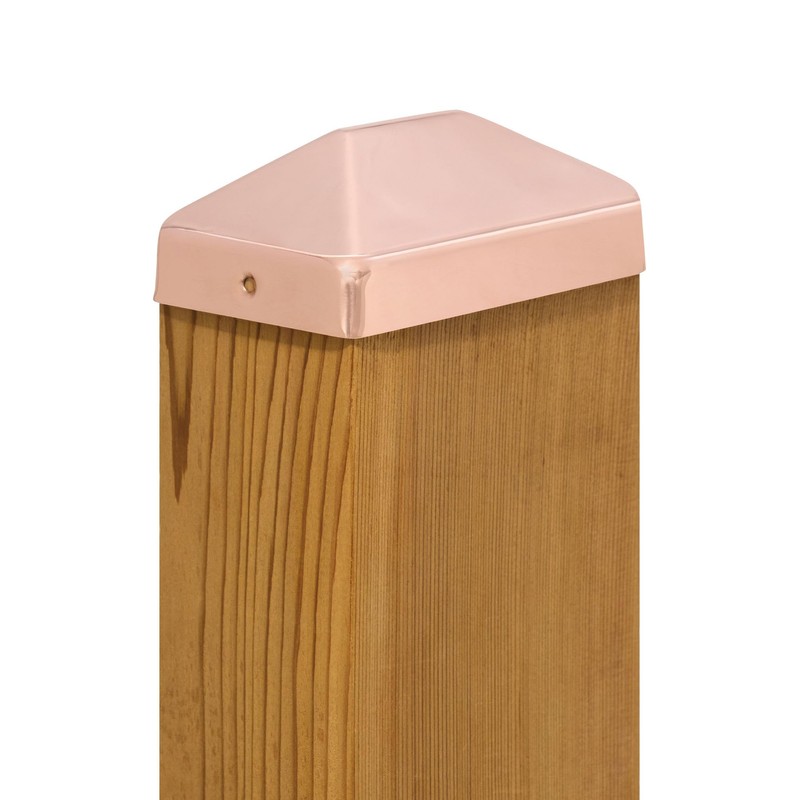 4x6 Copper Pyramid Post Caps (3-Pack) - Extended Lip -