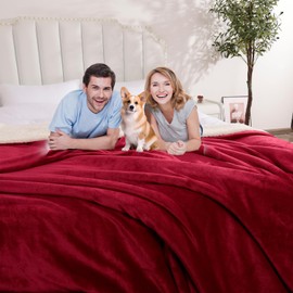 Waterproof Twin Size Blankets for Bed Intimacy 60'' x 80'', Love Stain Bed Cover for Couples Adults, Waterproof Reversible Mattress or Furniture Protector Large Size for Twin, Queen, King Beds(Red)