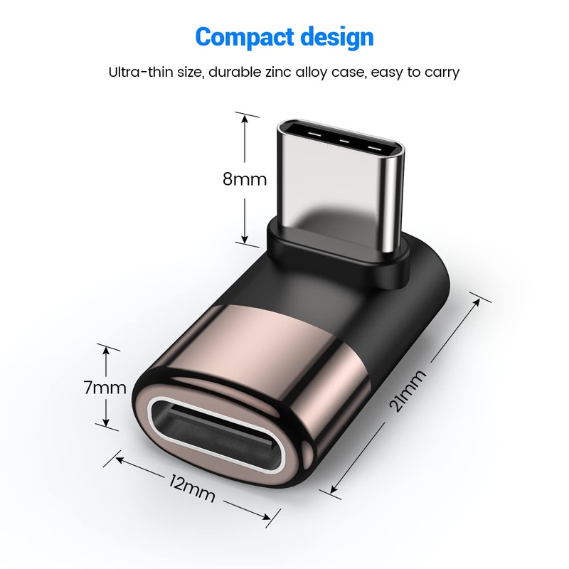 MOGOOD USB C 90 Degree Adapter, USB C Extender Right