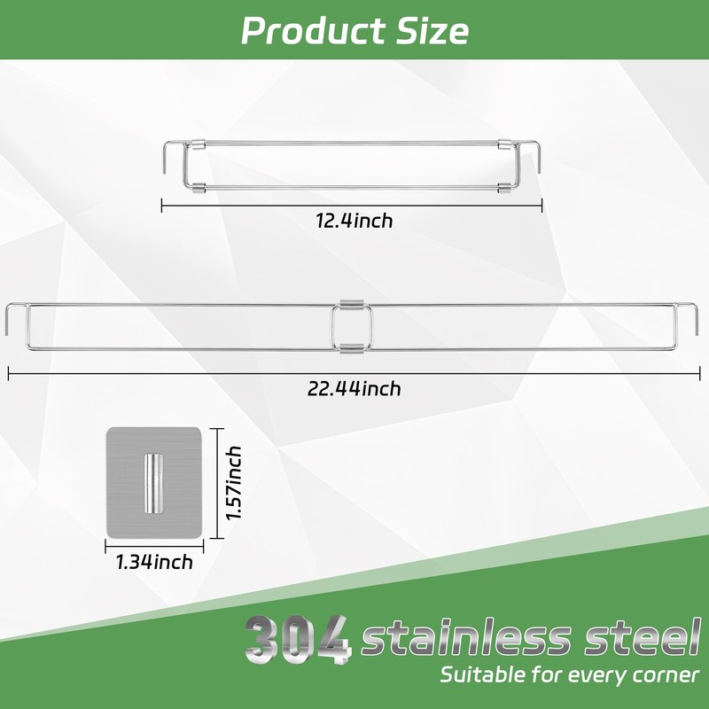 FMTYAOIU 2 Pcs RV Refrigerator Bars, Adjustable Stainless Steel RV
