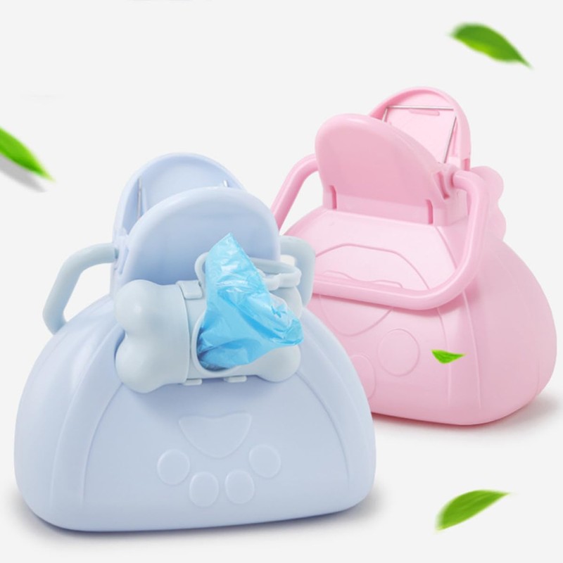 Porta Bolsas de Basura Portátil Rosa de Plástico para Perros
