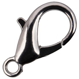 Craft County Small Metal Trigger Snap Lobster Claw Clasps for Jewelry Making – Silver 21mm (25 Pack)