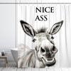LKFBSC Funny Donkey Shower Curtain, Black and White Farmhouse Animal