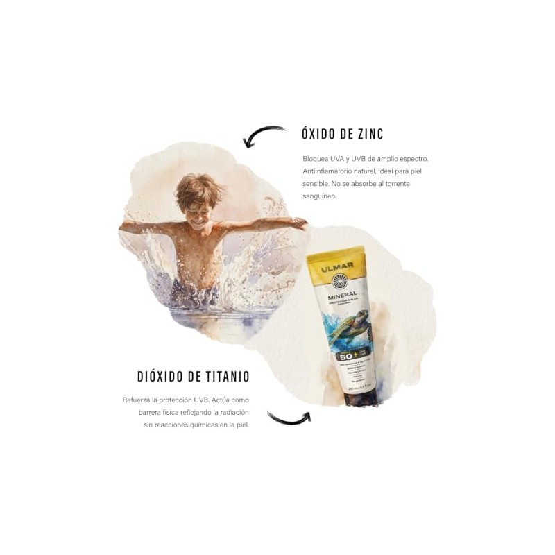 ULMAR Protector Solar Mineral spf/fps 50 UVA UVB alto espectro