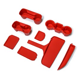 bgucar Interior Silicone Liner Insert Covers Custom Fit for 2022-2025 Silverado 1500 & Sierra 1500 - Front Bucket Seat Model Only - for Silverado & Sierra Accessories (Red, Outfit 01)