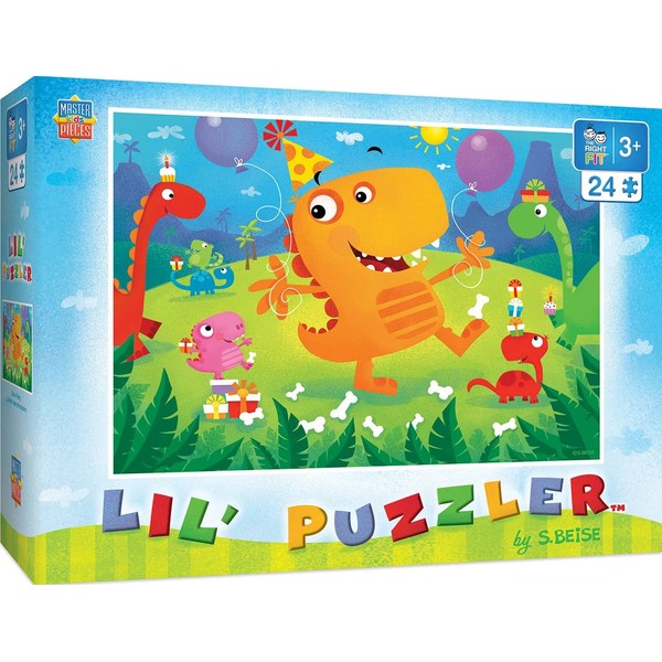 MasterPieces Lil Puzzler 24 Piece Jigsaw Puzzle for Kids - Dino Party - 19"x14"