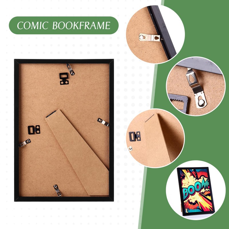 Ireer 24 Pack Comic Book Frame Wall Display Mounted Tabletop