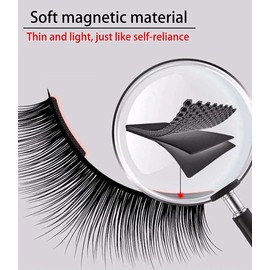 Magnetic Eyelashes with Applicator, 2 Pair Magnetic Eyelashes Natural Look Reusable and No Glue Needed Effortless Beauty, Upgrade 3 Magnet False Lashes More Easy to Wear