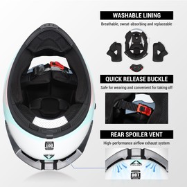 TRIANGLE Motorcycle Helmets Full face Helmet for Adults Men and Women Dual Visor with Internal Sunshield DOT Approved
