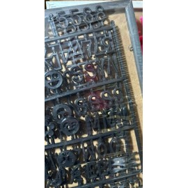 Unbranded 10” Framed Letter Black Plastic Board Sign W/ Plastic Letters Numbers Characters