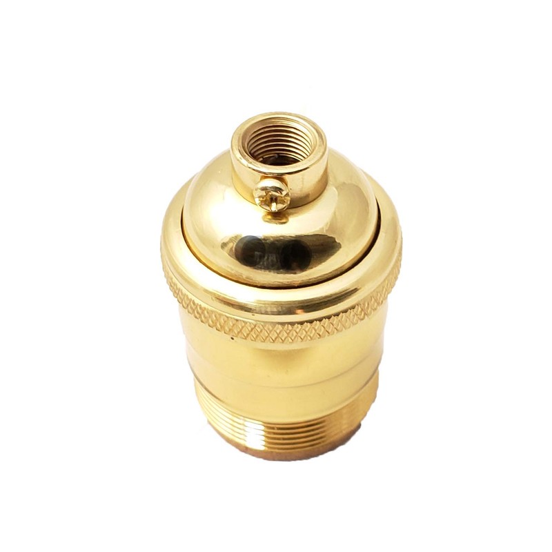 B&P Lamp® Heavy Turned Brass Keyless Sockets, Polished and Lacquered