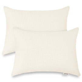 Toddler Pillowcases for 14"x20" Pillow 2 Pack, Muslin Toddler Pillow Covers for Boys Girls with Envelope Closure, Baby Kids Travel Pillow Case for Small Pillow (Pale Yellow, 14 x 20 Inch)