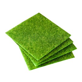 FUNOMOCYA 4pcs Artificial Grass Cover Fake Grass Mat Grass Patch Faux Grass Rug Artificial Grass Turf Rug Mini Artificial Turf Fairy Grass Lawn Mat Turtle Tank Grass Mat Coaster Outdoor