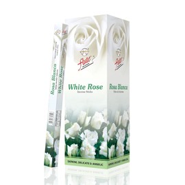 Flute White Rose Incense Sticks - Square Pack of 200 Sticks - Velvety Rose Fragrance for Inner Peace, Relaxation, Yoga