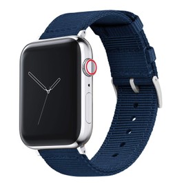 BARTON Two-Piece Military Style Watch Bands, 38mm/40mm/41mm Navy Blue, Water-Resistant Nylon Strap with Quick-Release Spring Bar Mechanism, Fits Wrists 5" to 8"