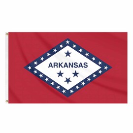 Arkansas Flag State Red 3x5FT Indoor Walls, Outdoor Gardens, Decks, Car, Flags Decorations