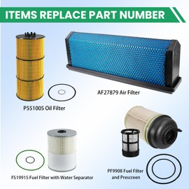 JKLESA AF27879 P551005 FS19915 PF9908 Filter Kit, Compatible With Freightliner Cascadia DD13 DD15 DD16 Series Engine