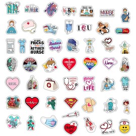 Pack of 100 Nurse Stickers, Waterproof Doctor Stickers, Doctor Sticker Set, Funny Medical Stickers, Anime Day of Nurse Stickers for Laptop, Skateboard, Guitar