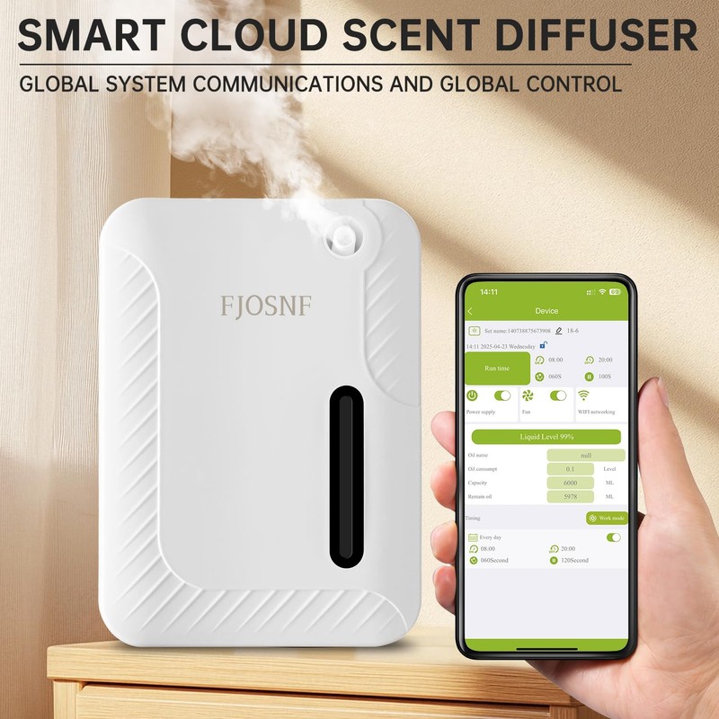 2026 Oil Diffuser Waterless 2200 Sq.Ft, Bluetooth&WiFi APP Control, 250ml