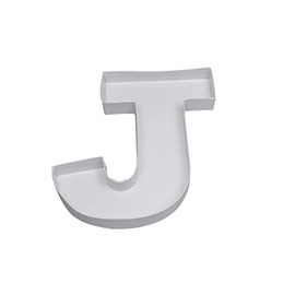 10" J Shaped Cardboard Letter Mache Chocolate Sweets Candy Container Box (White,J )