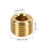 sourcing map Pack of 6 Brass Pipe Plugs 1/4 Inch