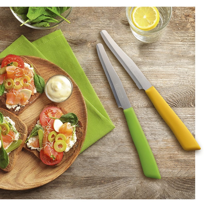 Inoxbonomi 6 kitchen Knives - 4.3"/11cm Italian Stainless Steel Serrated