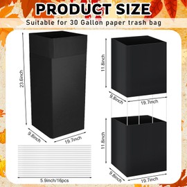 Teenyyou 2 Pcs Lawn and Leaf Trash Bag Holder Disassembled Assembly Leaf Collector Bag Holder with 16 Plastic Rod Holds 30-42 Gallon Reuseable Garbage Bags Holder Frame for Camping Yard Weeding