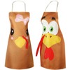 Geyoga 2 Pieces Thanksgiving Turkey Apron Burlap Kitchen Cooking Funny