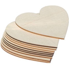 6 inch Wood Hearts, Natural Unfinished Wood Heart Cutout Shape,6" Wide x 1/8 inch Thickness,Pack of 10