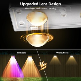 BrizLabs Fence Solar Lights Outdoor, 8 Pack 250lm 9 Colors & 11 Modes Color Changing Outdoor Deck Lighting, IP65 Waterproof Warm White Solar Wall Light for Outside Backyard Patio Stair Railings Patio