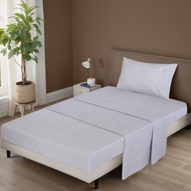 ZOYER 100% Cotton Sheets - Cooling & Crisp Twin Size Percale Sheets Sets, 16" Deep Pockets Bed Set, Lightweight & Breathable, Durable, 3 Pieces, Diamond Box