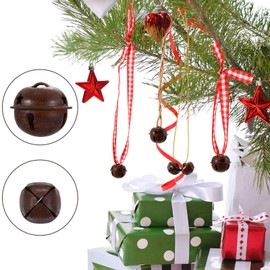 250 Pieces Christmas Jingle Bells Metal Star Cutout Jingle Bells and Craft Bells for Home Party Decorations Craft Daily Decorations DIY Bells (Rusty)