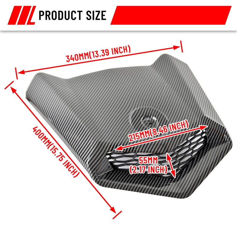 SAUTVS Carbon Fiber Pattern Turbo Hood for Can Am X3,