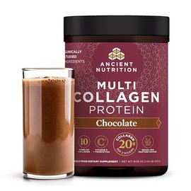 Ancient Nutrition Hydrolyzed Collagen Peptides Powder with Probiotics, Chocolate Multi Collagen Protein for Women and Men with Vitamin C, 40 Servings,