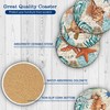 Coasters for Drinks, Round Absorbent Ceramic Stone Coasters with Cork